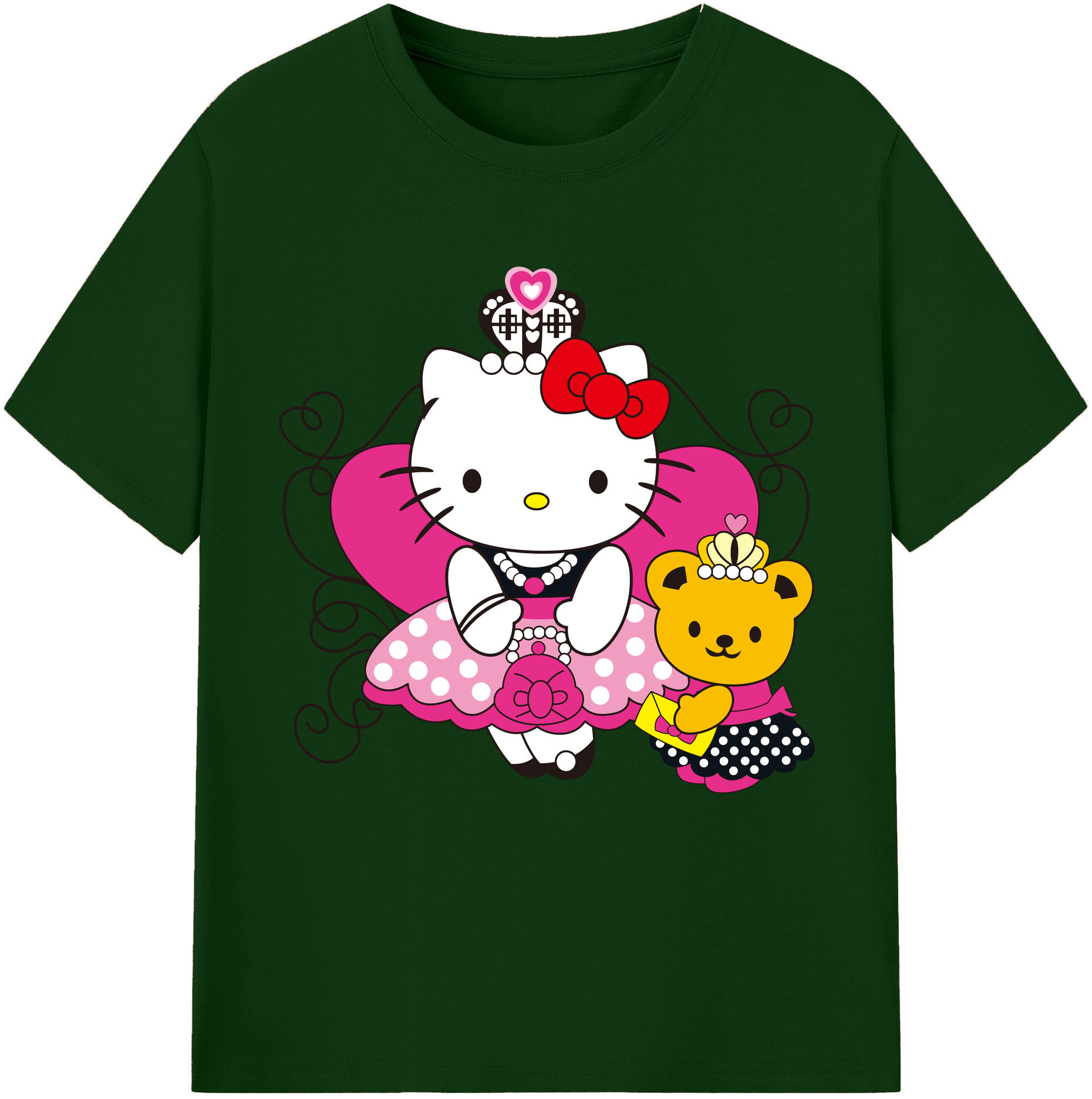 （画像用） Hello Kitty ハローキティ 綿100％半袖Tシャツ（フロントプリント）